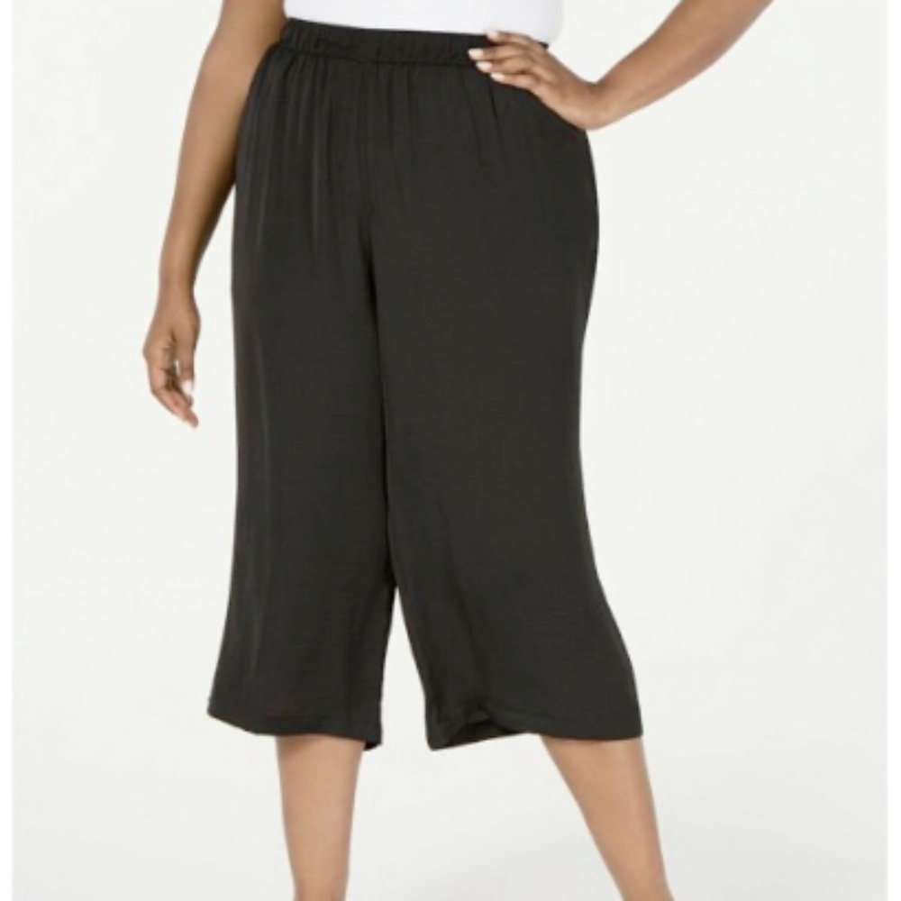 Alfani Pull-on Satin Black Culotte Size XXL